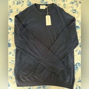 Men's Topman Premium Wool/Cashmere Blend Crewneck Sweater - Navy XL